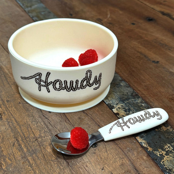 Howdy Silicone Suction Bowl & Spoon Set