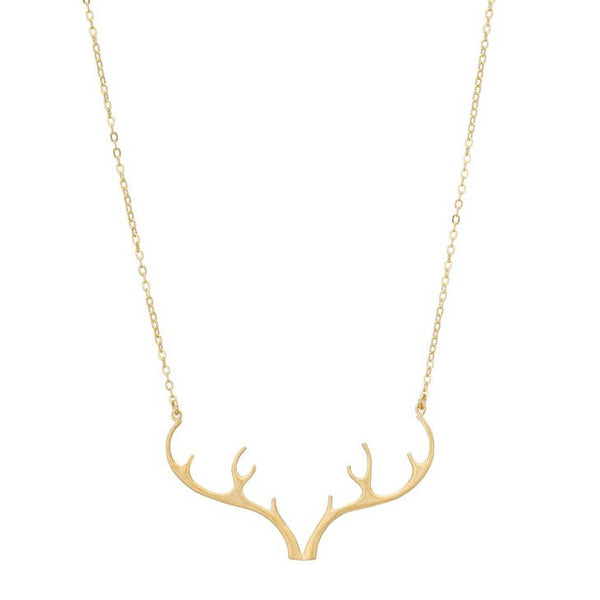 Gold Plated Antler Necklace