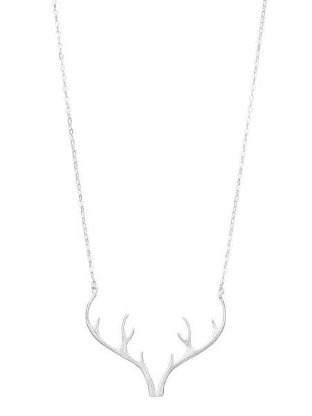 Silver Plated Antler Necklace