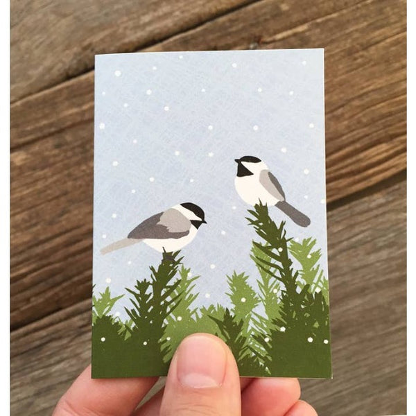 Chickadee Gift Enclosure Card, Set of 8