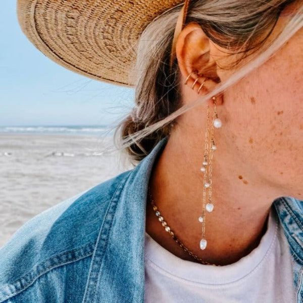 14k Gold Fill Ocean Eyes Earrings