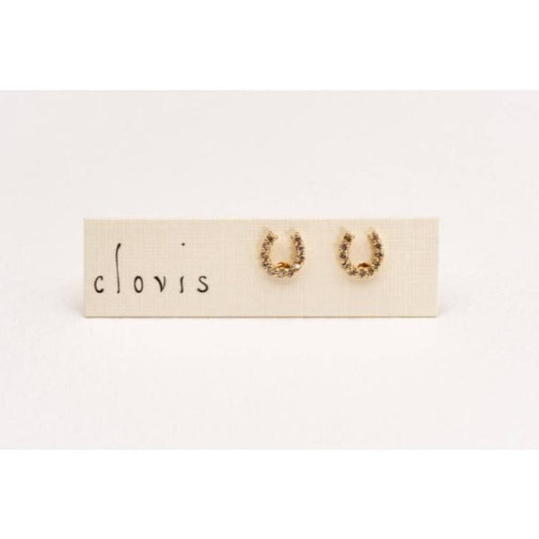 14k Gold & Diamond Horseshoe Studs