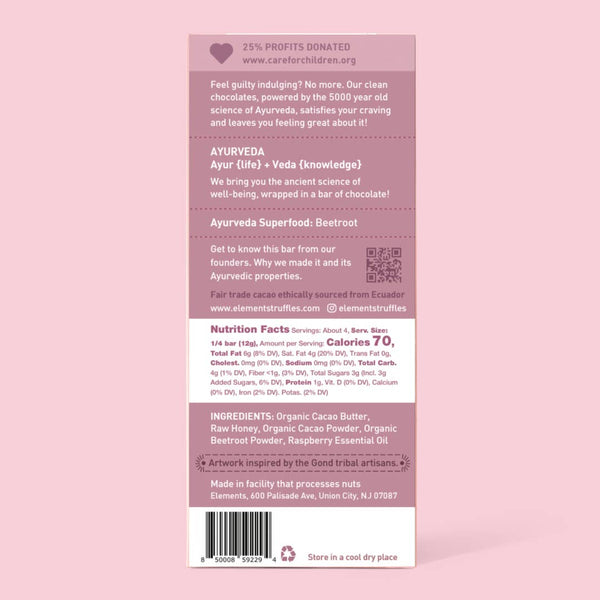 Raspberry 70% Dark Chocolate Bar