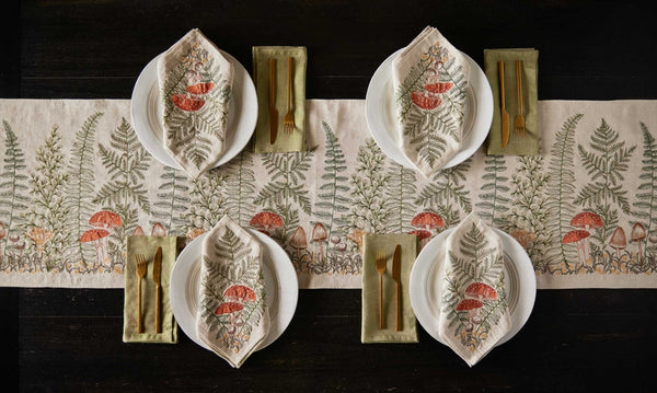 Mushrooms and Ferns Table Runner