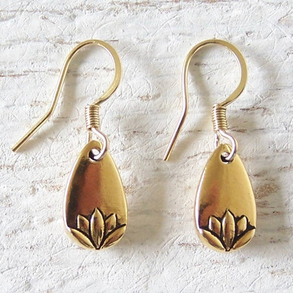 Gold Lotus Earrings