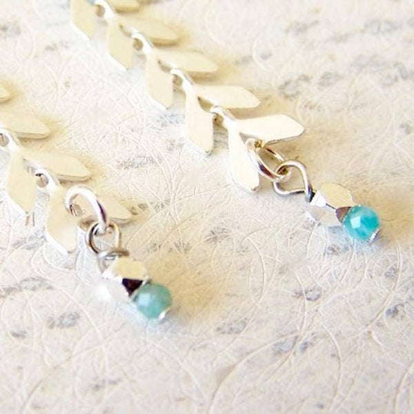 Silver Feather Duster Earrings