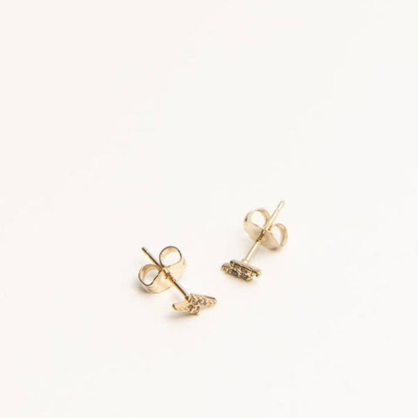 14k Gold & Diamond Bolt Studs