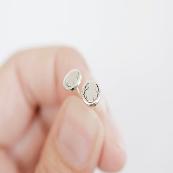 Sterling Silver Antler Earrings