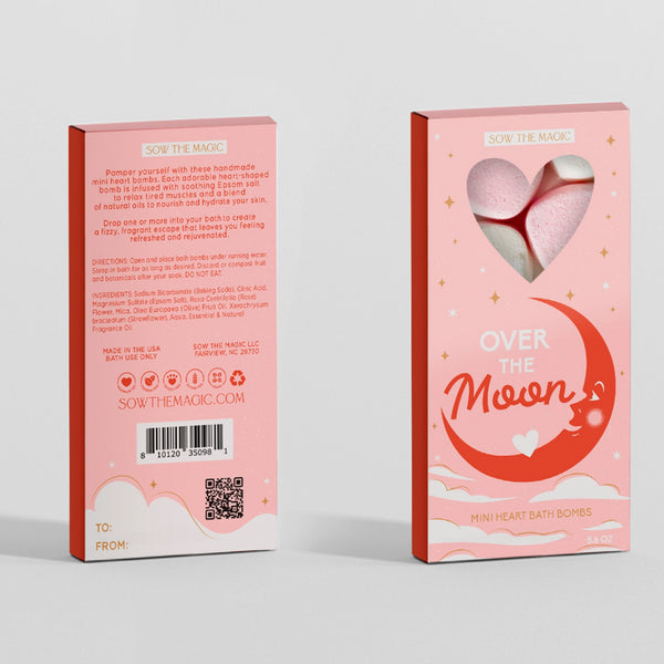 Mini Heart Over the Moon Bath Bombs