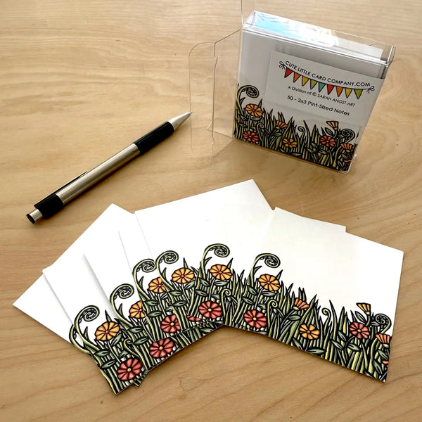 Flower Field Mini Square Notes