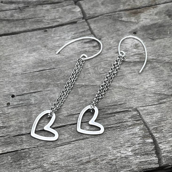 Open Heat Silver Earrings