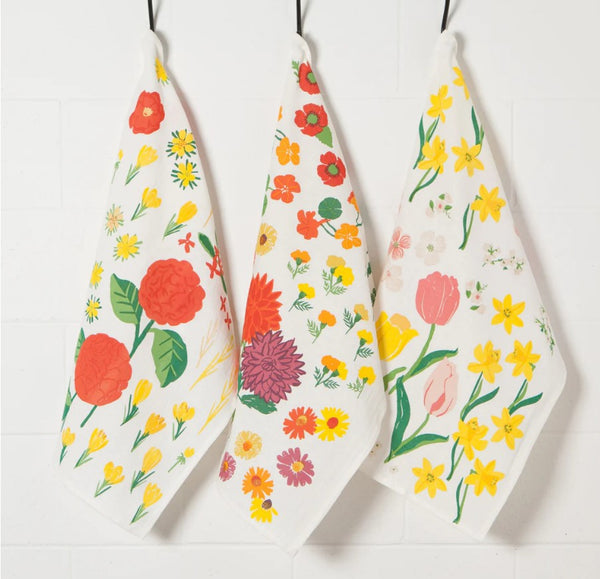 Flowers of the Month Flour Sack, Set of 3