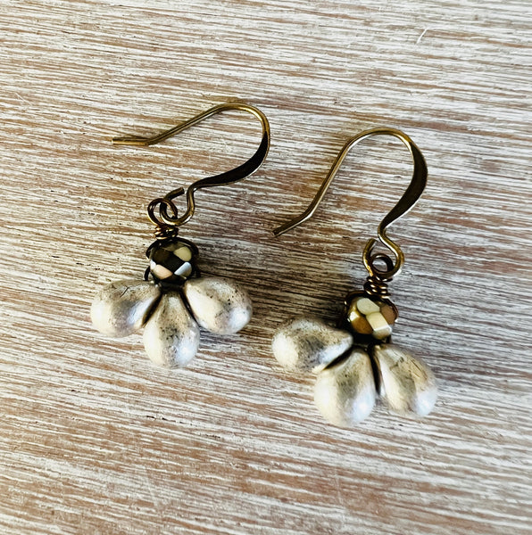Shiny Silver Mercury Glass Drop Earrings