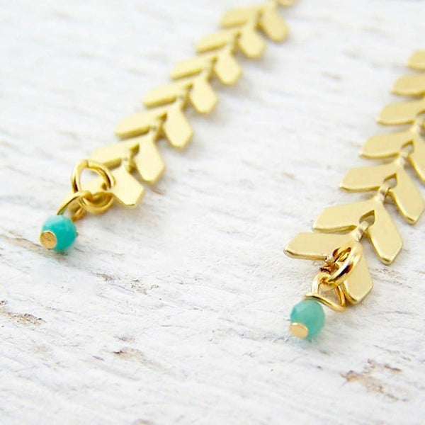 Gold Feather Duster Earrings