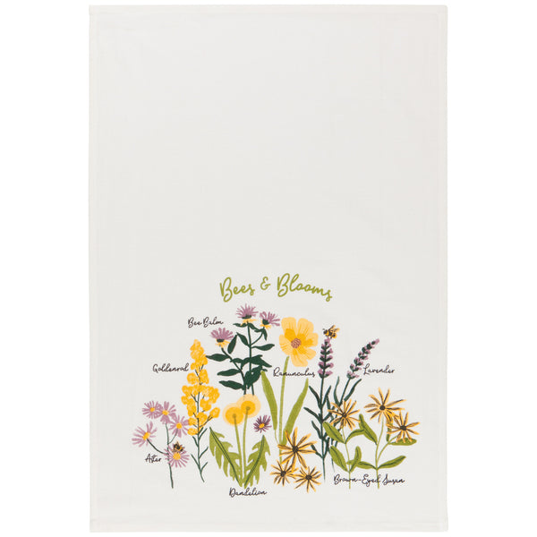 Bees and Blooms Floursack Tea Towels, Set of 3