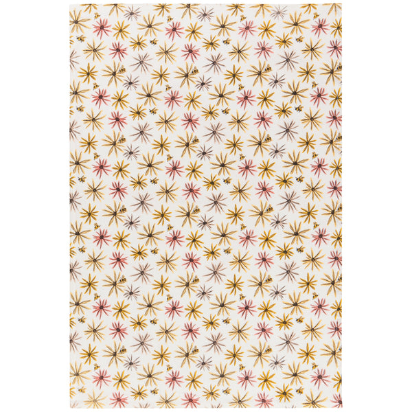 Bees and Blooms Floursack Tea Towels, Set of 3