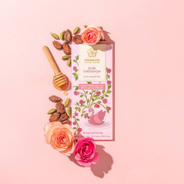 Rose Cardamon 70% Dark Chocolate Bar