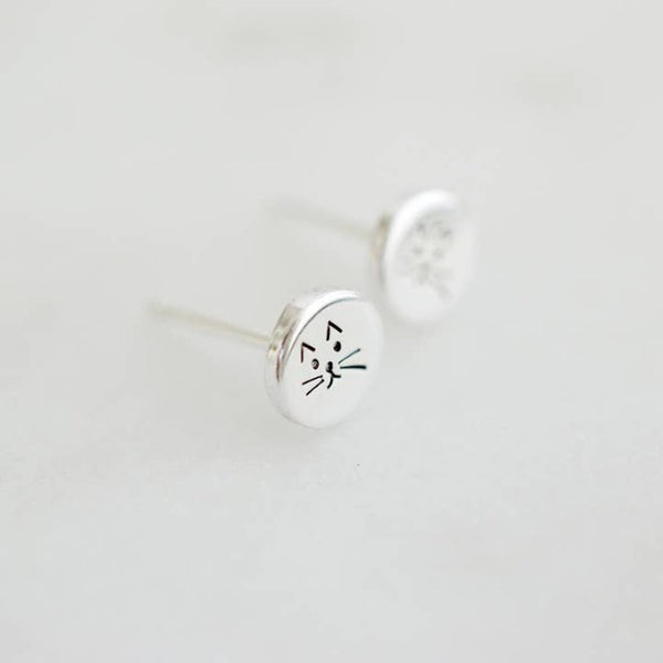 Cat Sterling Silver Earrings