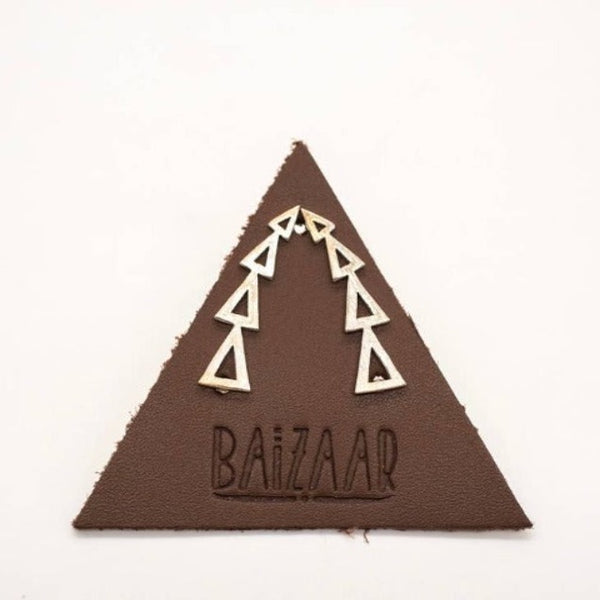 Brass Triangles Ear Climbers