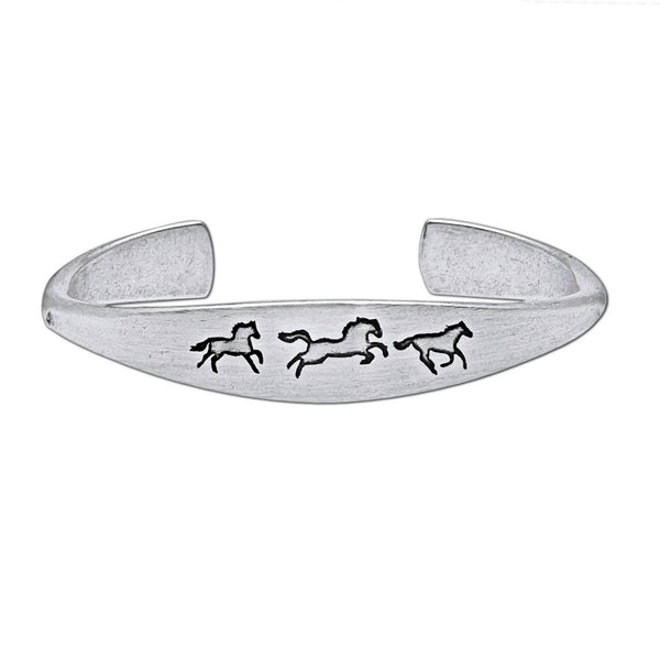 Matte Silver Wild Horses Cuff