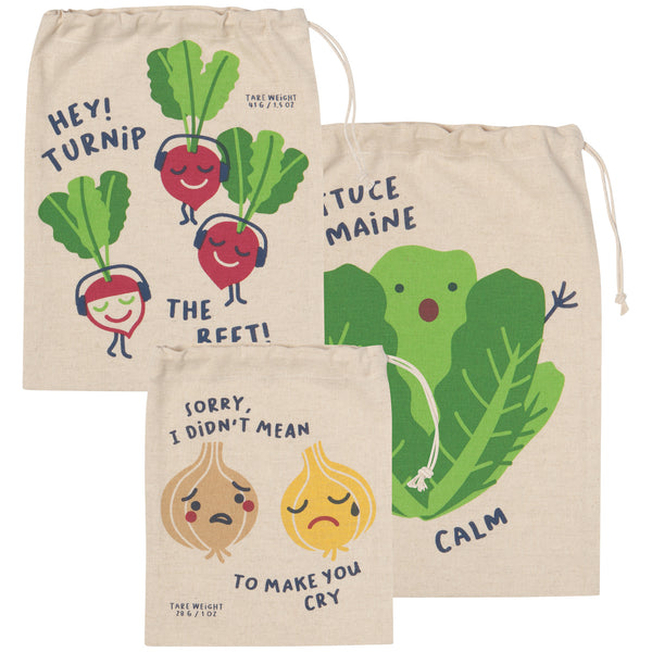 Funny Fruit Produce Bags, Set of 3