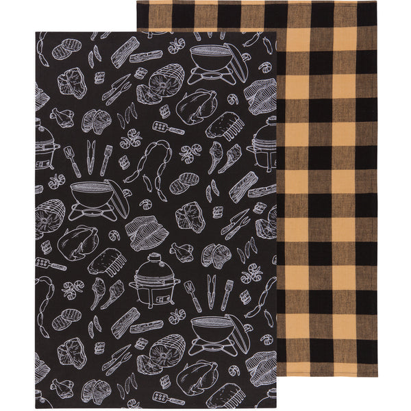 On the Grill Tea Towel, Set of 2