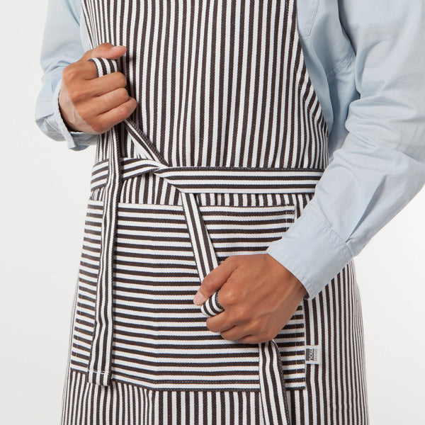 Narrow Stripe Black Apron