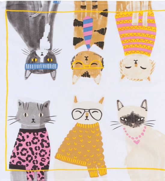 Feline Fine Tea Towel, Set of 2
