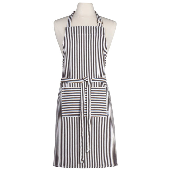 Narrow Stripe Black Apron