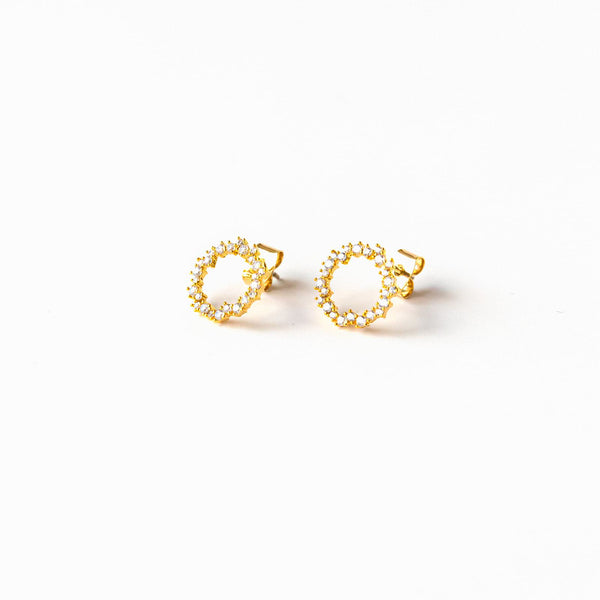 Gold Swarovski Crystal Hoop Earrings
