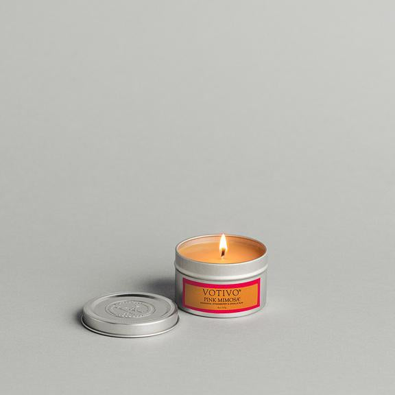 Pink Mimosa Travel Tin Candle