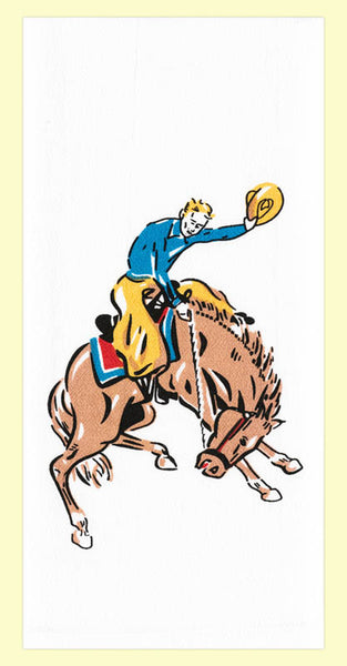 Buckin' Bronco Tea Towel