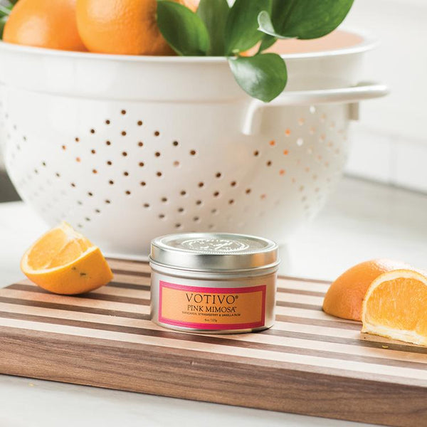Pink Mimosa Travel Tin Candle