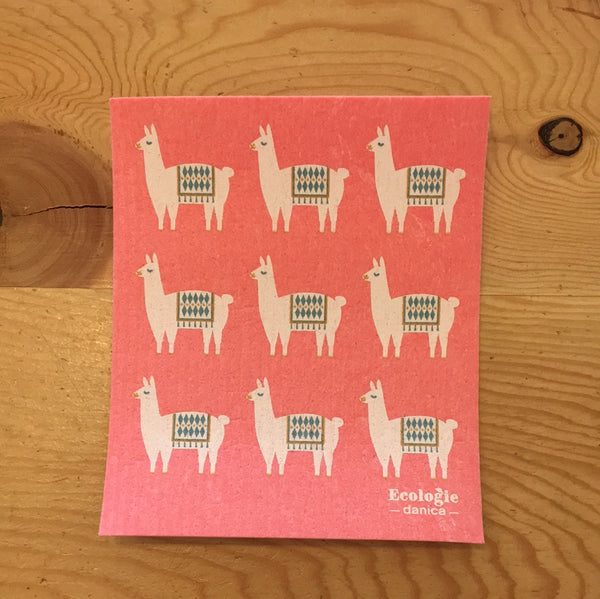 Lupe Llama Swedish Dishcloth