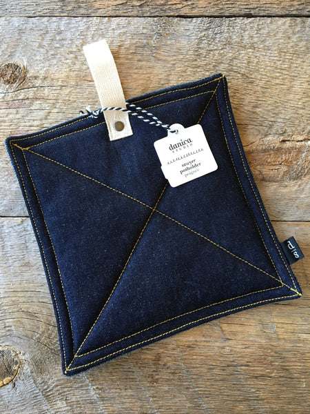 Sawyer Blue Denim Pot Holder