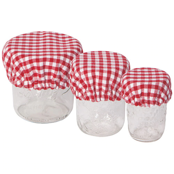 Gingham Mini Bowl Covers, Set of 3