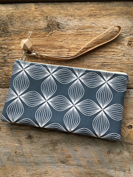 Flower Navy Clutch