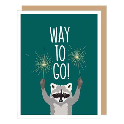 Racoon with Sparklers Congratulations Card