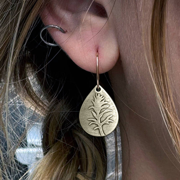 Brass Indian Paintbrush Earrings