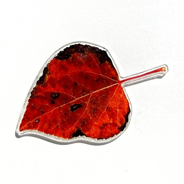 Aspen Leaf Magnet, 2" Red
