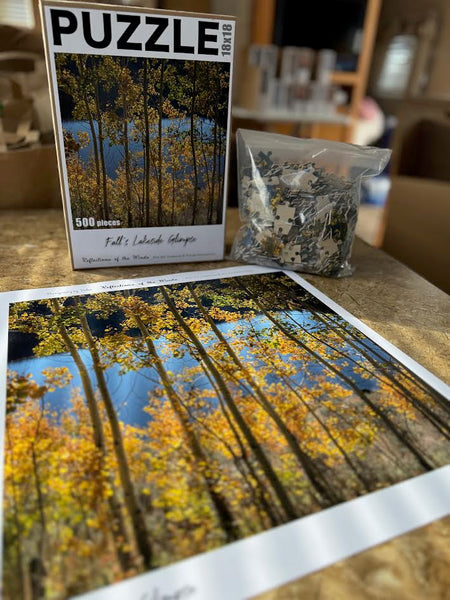 Fall's Lakeside Glimpse Puzzle, 18x18