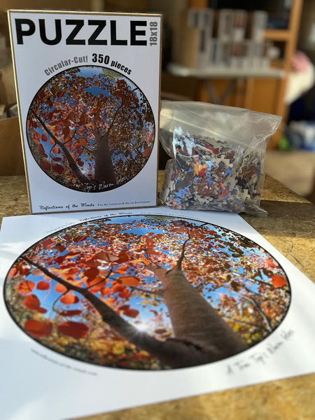 A Tree Top Warm Glow, Circular Puzzle 18x18