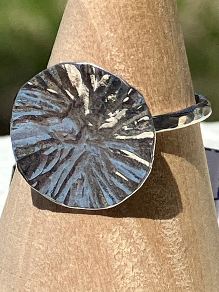 Hammered Silver Circle Ring