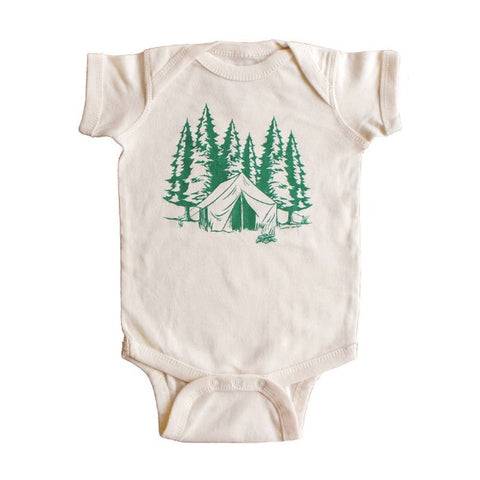 Camping Onesie Natural Color, 6-12 Months