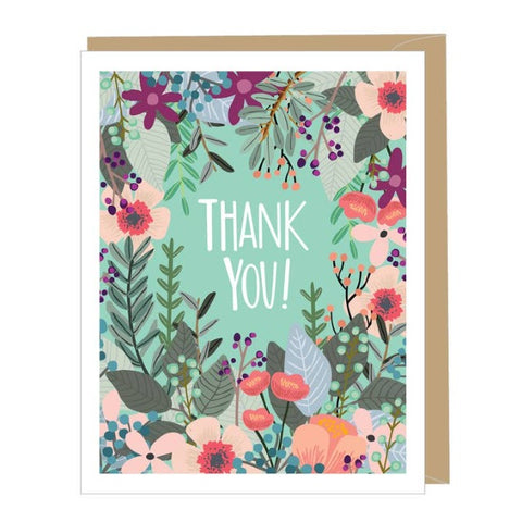 Floral Thank You Box Card Set of 10