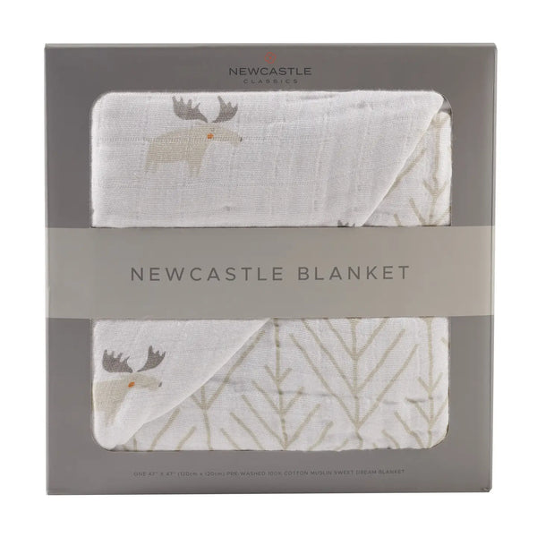 Mister Moose Cotton Blanket