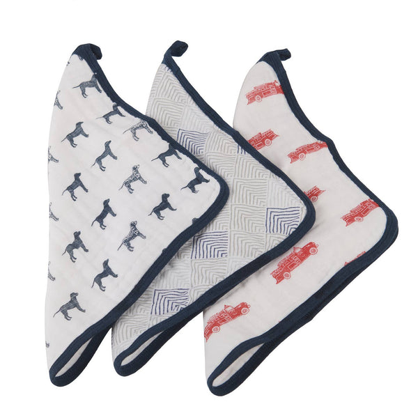 Fire Truck Washcloth Set of 3