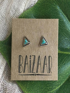 Triangle Turquoise Silver Studs