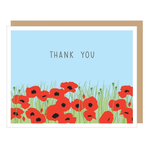 Poppy Thank You Boxed Card Set of 10