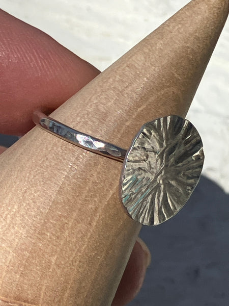 Hammered Silver Circle Ring